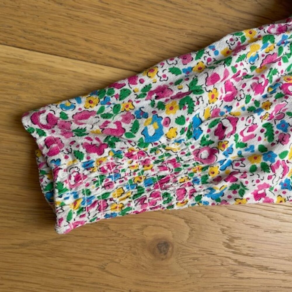 Rixo Larissa Bow Detailed Floral Print Crepe Mini Dress In Pink Size 6 - Picture 8 of 9